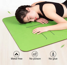 Load image into Gallery viewer, Double Layer Non-Slip Yoga Mat with Position Line
