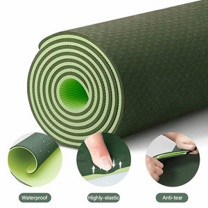 Double Layer Non-Slip Yoga Mat with Position Line