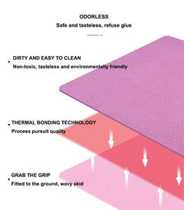 Double Layer Non-Slip Yoga Mat with Position Line