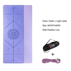 Double Layer Non-Slip Yoga Mat with Position Line