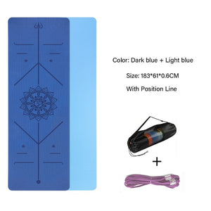 Double Layer Non-Slip Yoga Mat with Position Line