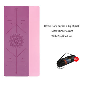 Double Layer Non-Slip Yoga Mat with Position Line