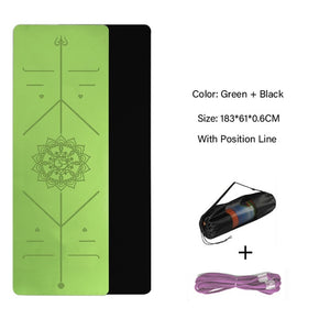 Double Layer Non-Slip Yoga Mat with Position Line