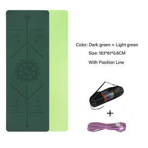 Double Layer Non-Slip Yoga Mat with Position Line