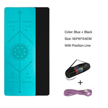 Load image into Gallery viewer, Double Layer Non-Slip Yoga Mat with Position Line
